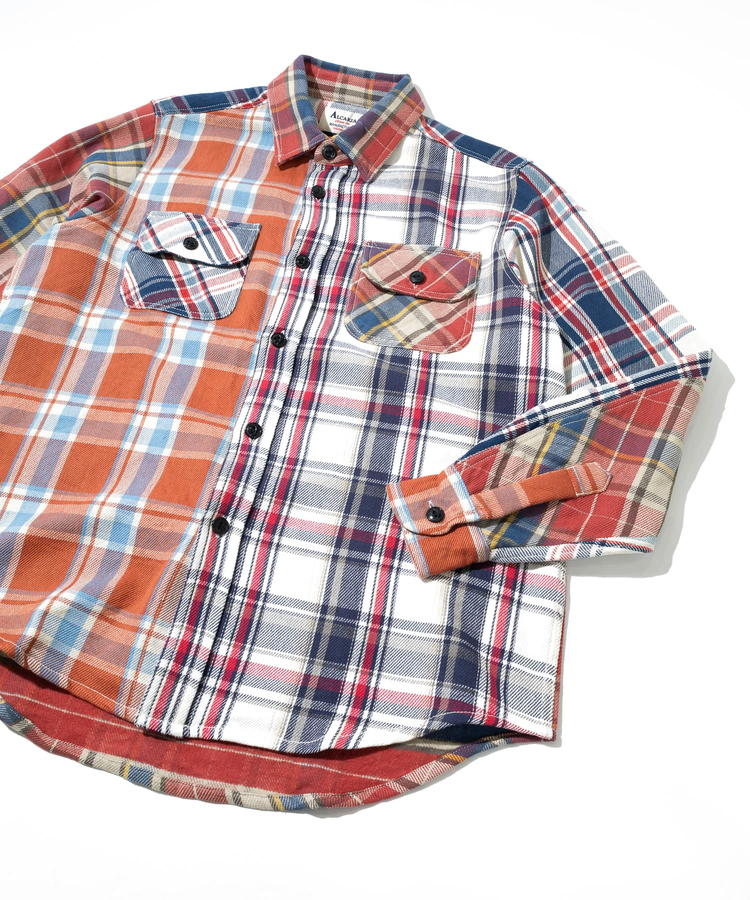 go slow caravan(ゴースローキャラバン) |ALCARZA/アルカーザ HEAVY FLANNEL CRAZY CHECK SHIRTS (MENS)