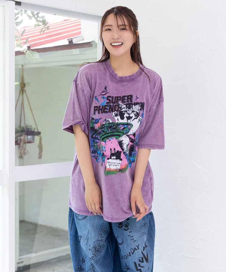ScoLar/スカラー カオス柄ピグメントTEE (WOMENS)｜ファッション