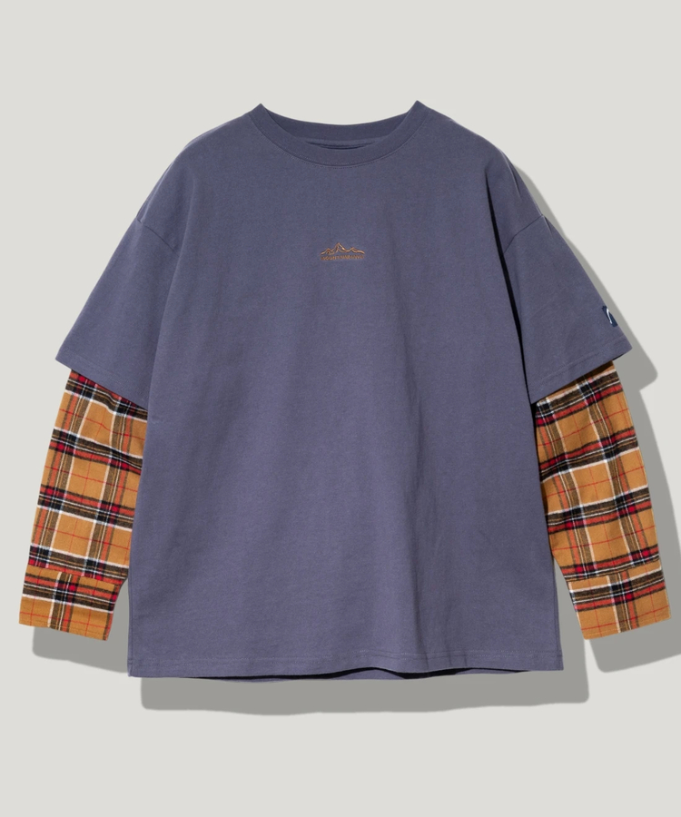 go slow caravan(ゴースローキャラバン) |Mountain Mania/マウンテンマニア ヘビー天竺xネルチェック 切替プルオーバー (MENS)