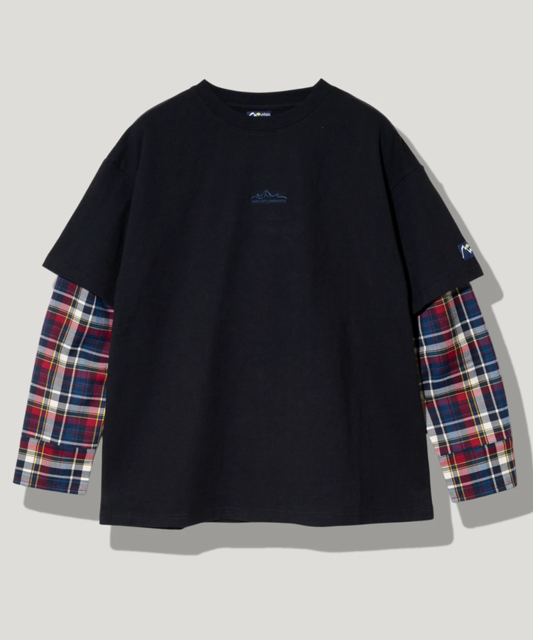 go slow caravan(ゴースローキャラバン) |Mountain Mania/マウンテンマニア ヘビー天竺xネルチェック 切替プルオーバー (MENS)