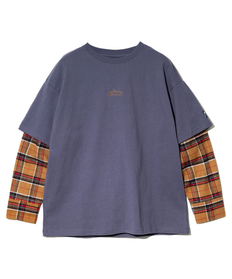 go slow caravan(ゴースローキャラバン) |Mountain Mania/マウンテンマニア ヘビー天竺xネルチェック 切替プルオーバー (MENS)