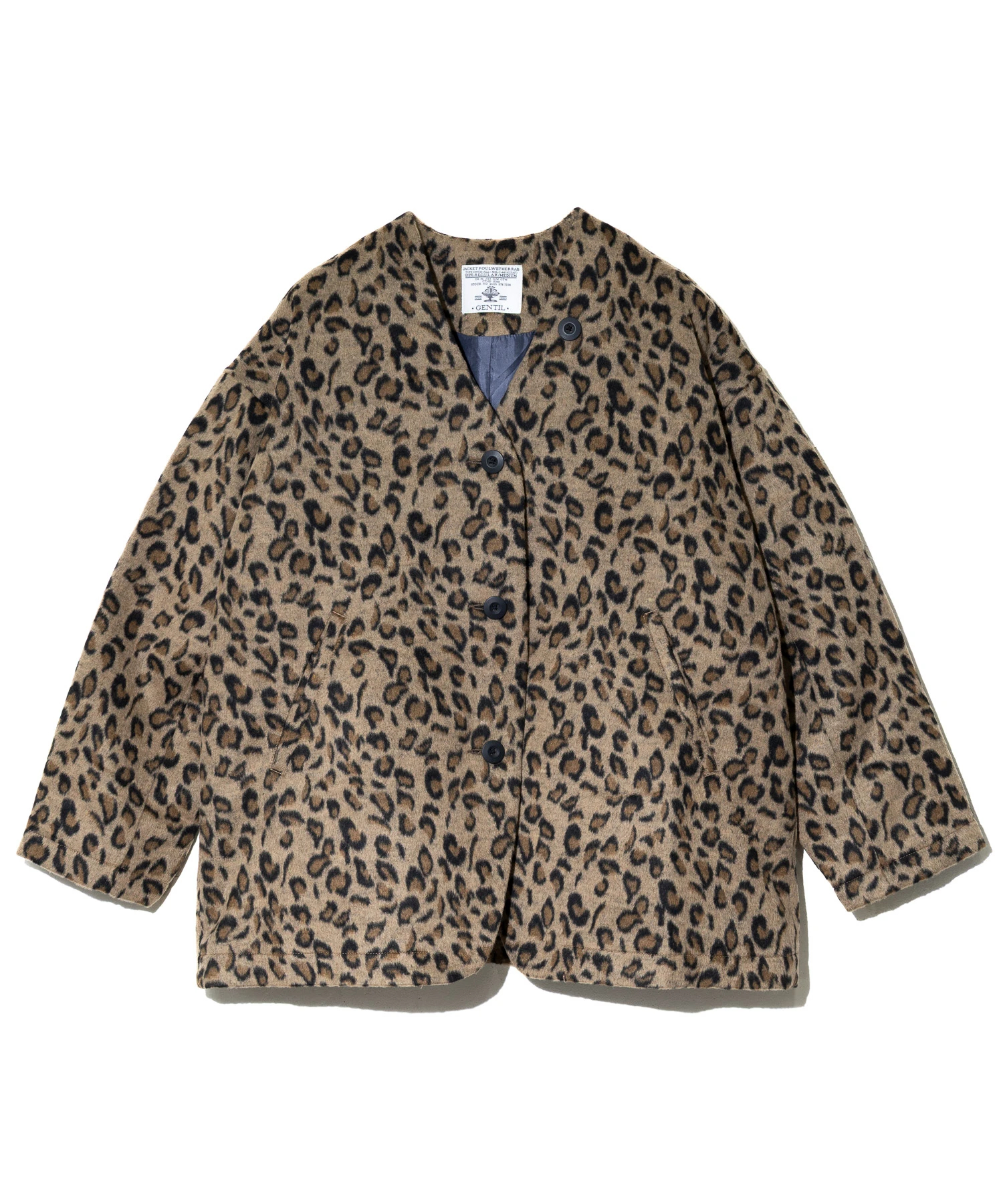 【D&G】✴️超美品　ヒョウ柄ロングコート GENTIL/ジャンティー レオパード柄Vネックコート (WOMENS