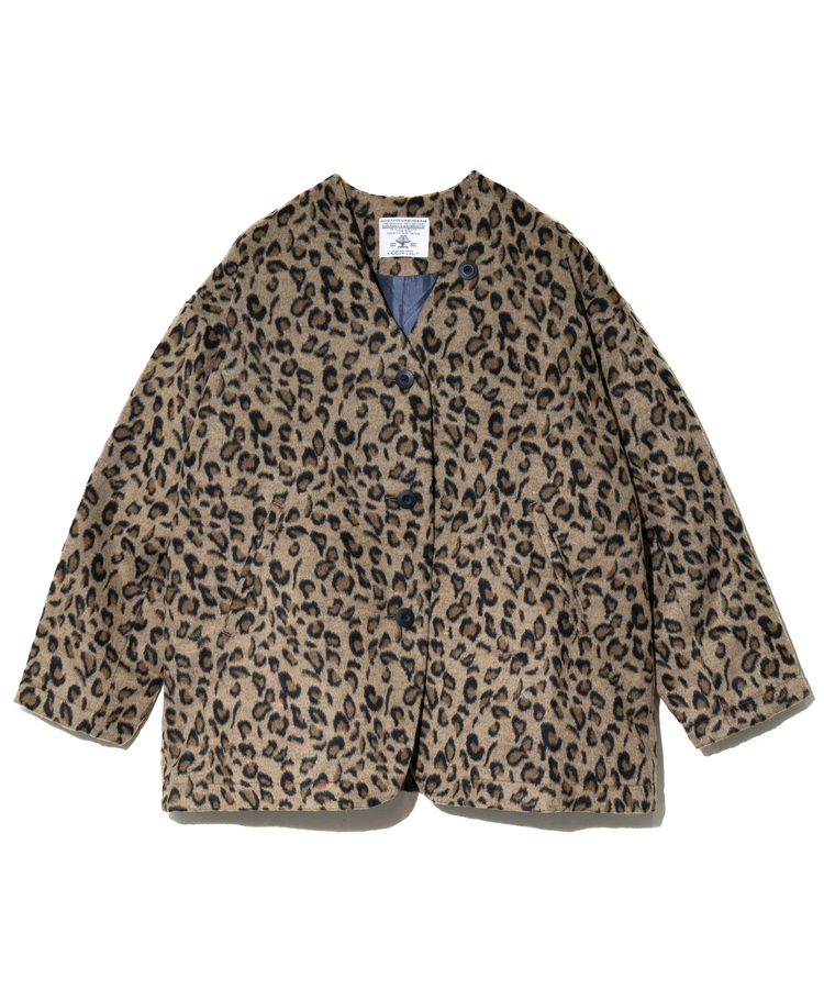 【D&G】✴️超美品　ヒョウ柄ロングコート GENTIL/ジャンティー レオパード柄Vネックコート (WOMENS