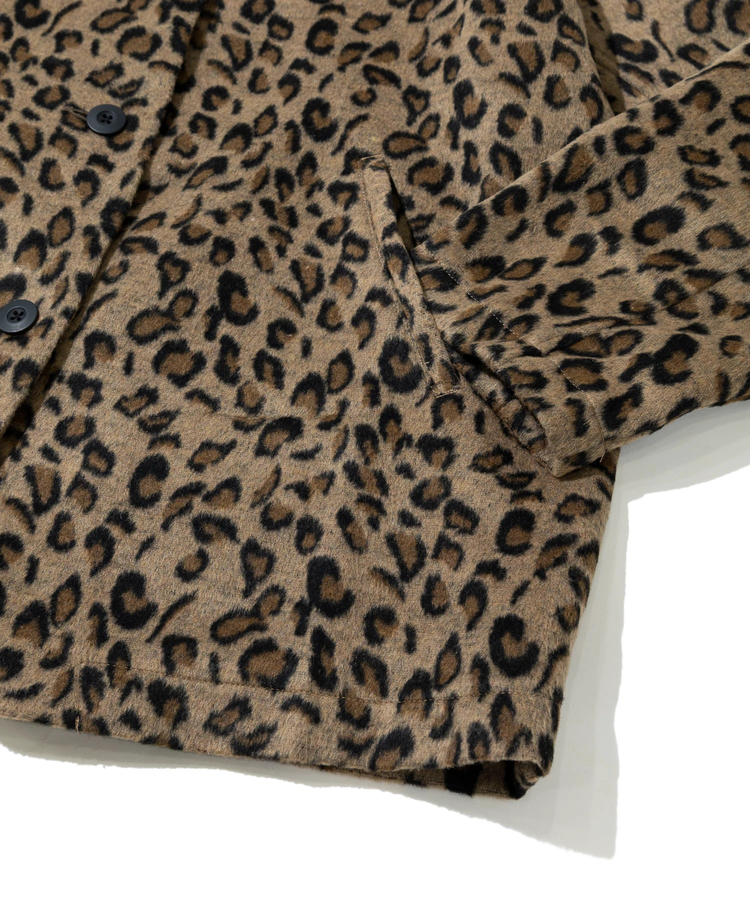 GENTIL/ジャンティー レオパード柄Vネックコート (WOMENS