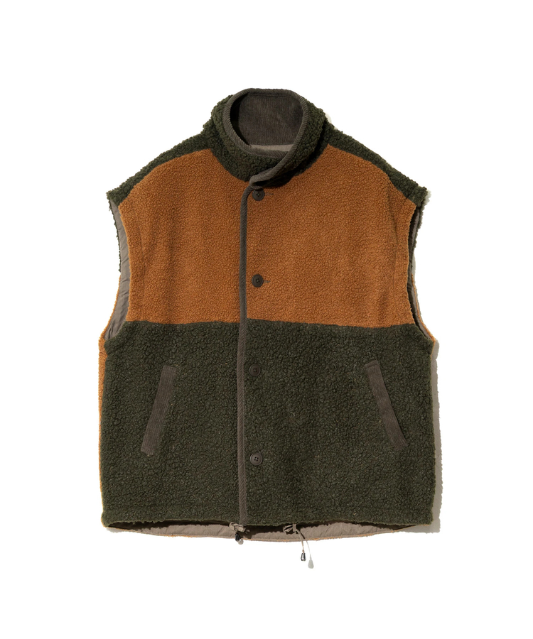 GENTIL/ジャンティー リバーシブルボア切替ベスト (WOMENS