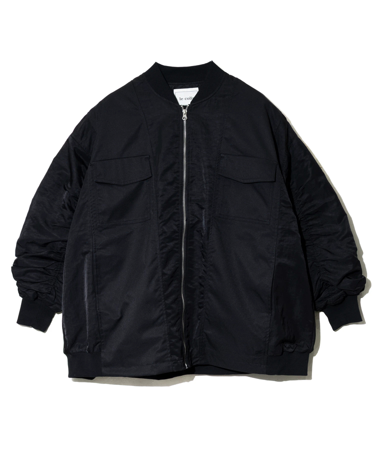 le colis/ルコリ ツイルxナイロンワッシャー切替リメイク風切替MA-1