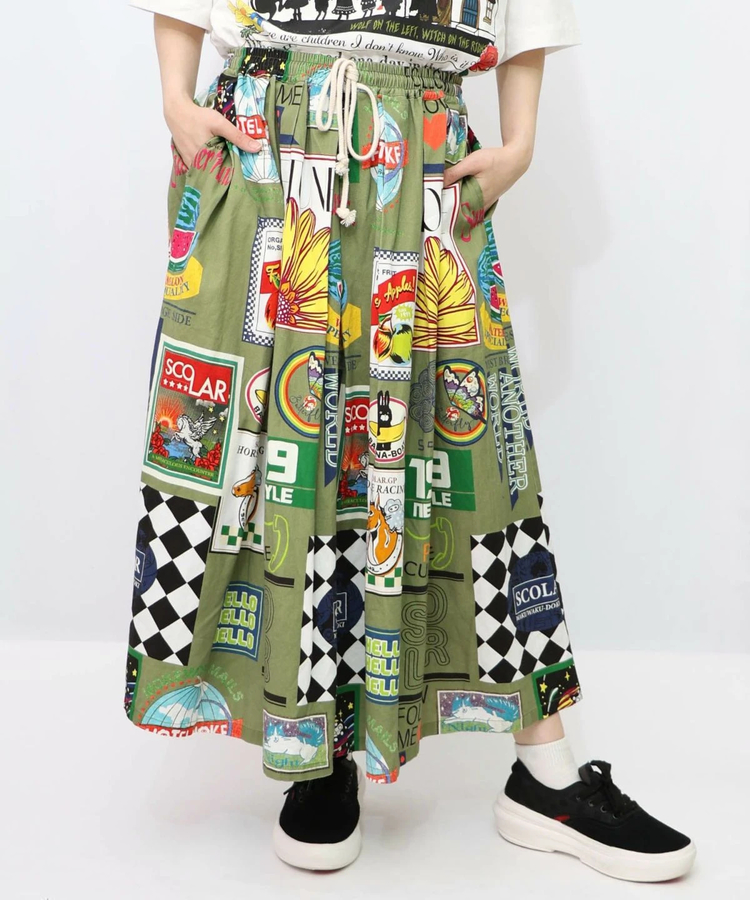 go slow caravan(ゴースローキャラバン) |ScoLar/スカラー 総柄綿ツイルSK (WOMENS)