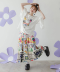 go slow caravan(ゴースローキャラバン) |ScoLar/スカラー 総柄綿ツイルSK (WOMENS)
