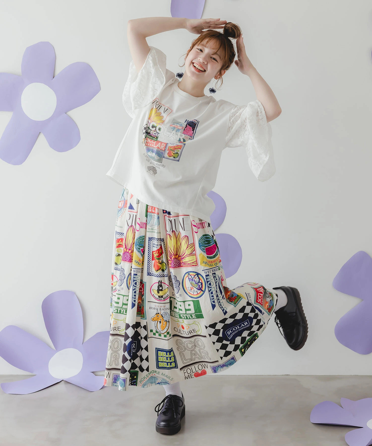 go slow caravan(ゴースローキャラバン) |ScoLar/スカラー 総柄綿ツイルSK (WOMENS)