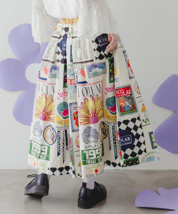 go slow caravan(ゴースローキャラバン) |ScoLar/スカラー 総柄綿ツイルSK (WOMENS)