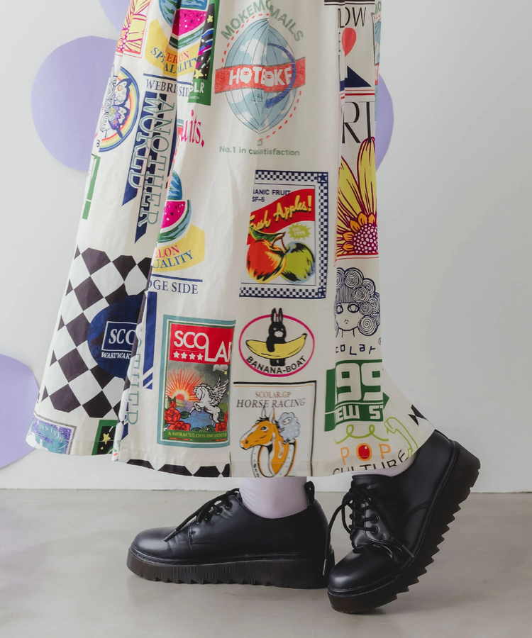 go slow caravan(ゴースローキャラバン) |ScoLar/スカラー 総柄綿ツイルSK (WOMENS)