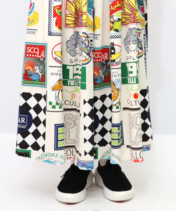 go slow caravan(ゴースローキャラバン) |ScoLar/スカラー 総柄綿ツイルSK (WOMENS)
