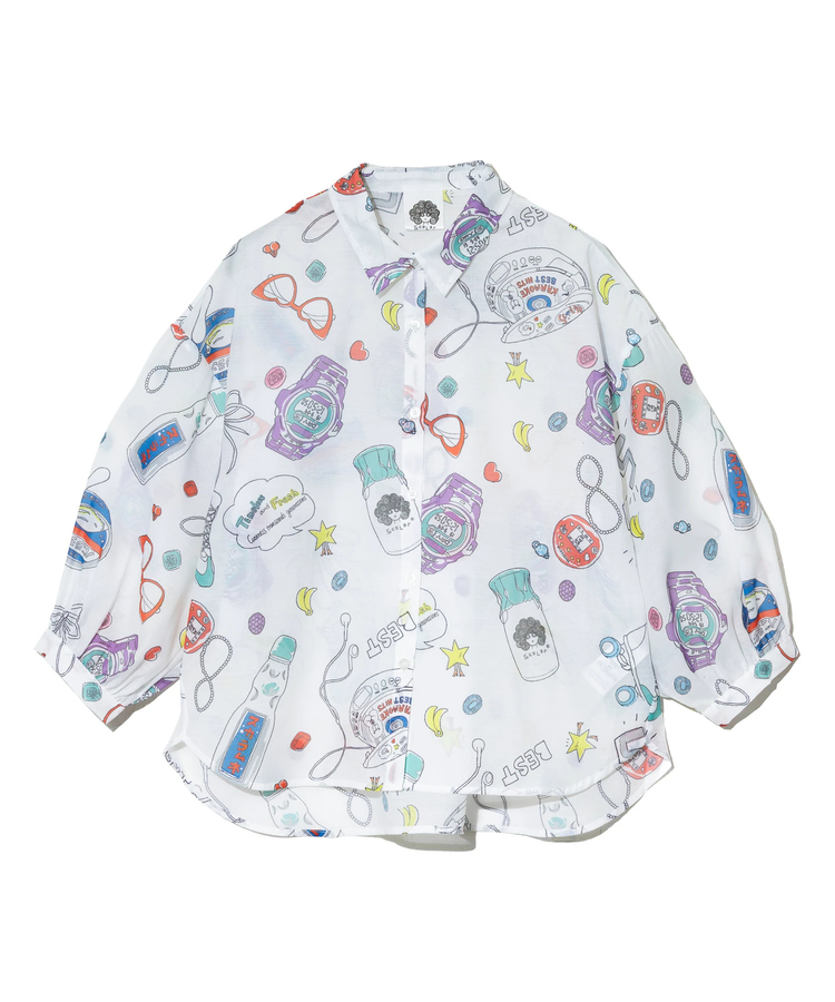 go slow caravan(ゴースローキャラバン) |ScoLar/スカラー レトロ総柄シャツ (WOMENS)