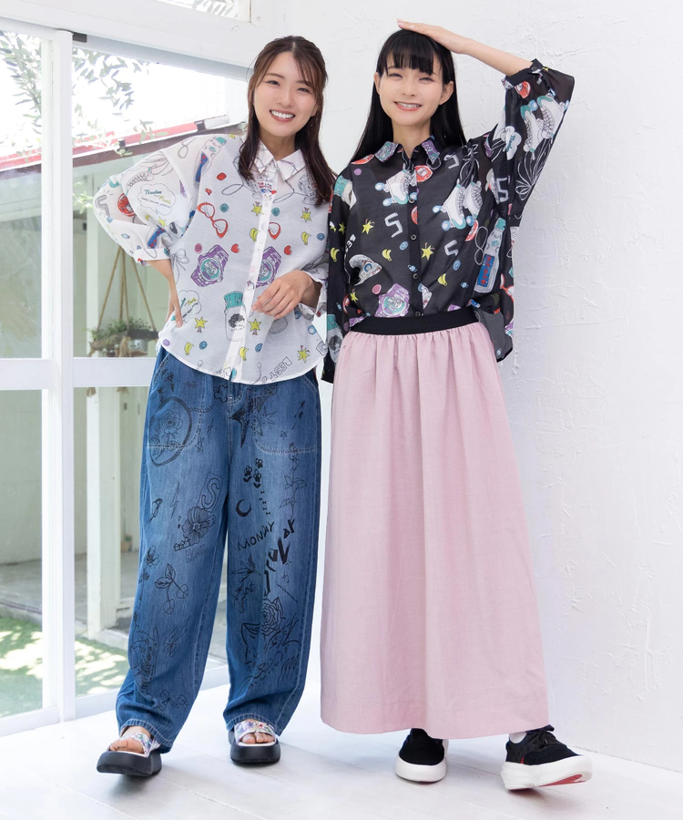 go slow caravan(ゴースローキャラバン) |ScoLar/スカラー レトロ総柄シャツ (WOMENS)