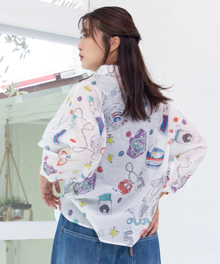 go slow caravan(ゴースローキャラバン) |ScoLar/スカラー レトロ総柄シャツ (WOMENS)