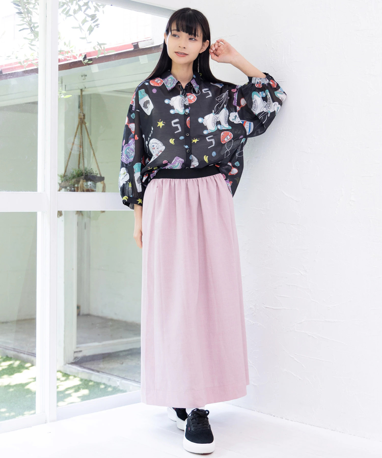 go slow caravan(ゴースローキャラバン) |ScoLar/スカラー レトロ総柄シャツ (WOMENS)