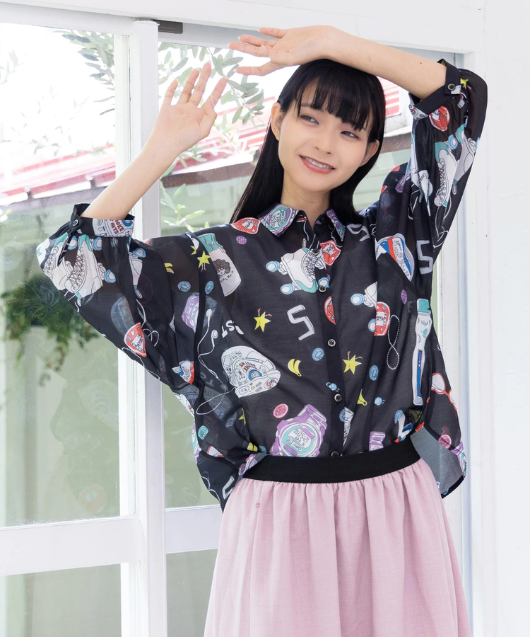 go slow caravan(ゴースローキャラバン) |ScoLar/スカラー レトロ総柄シャツ (WOMENS)