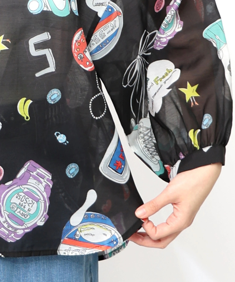 go slow caravan(ゴースローキャラバン) |ScoLar/スカラー レトロ総柄シャツ (WOMENS)