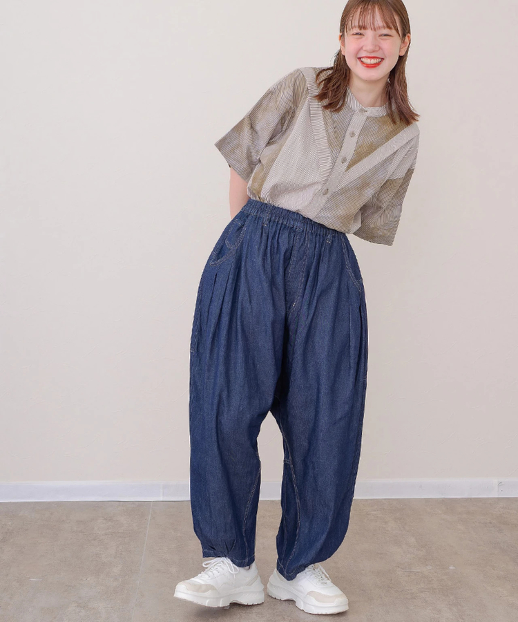 mililopiulu/ミリロピュール バルーンゆるタックデニムパンツ (WOMENS