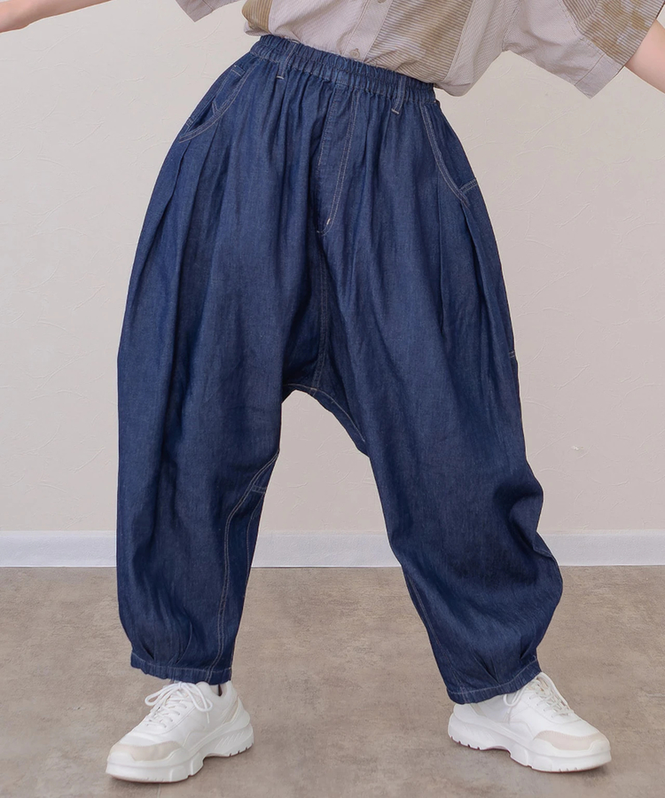 mililopiulu/ミリロピュール バルーンゆるタックデニムパンツ (WOMENS