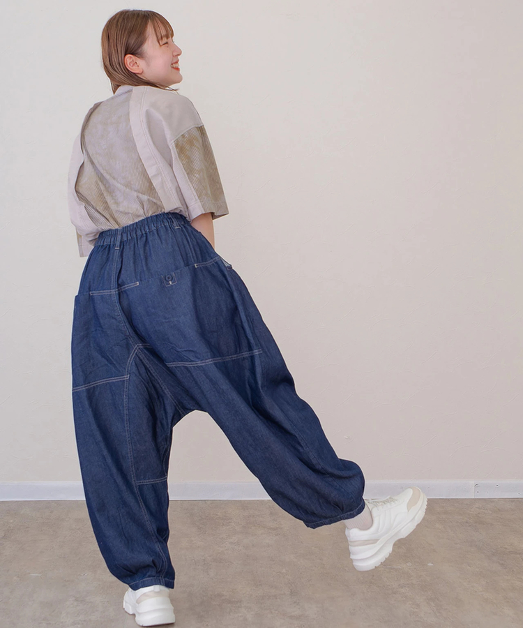 mililopiulu/ミリロピュール バルーンゆるタックデニムパンツ (WOMENS