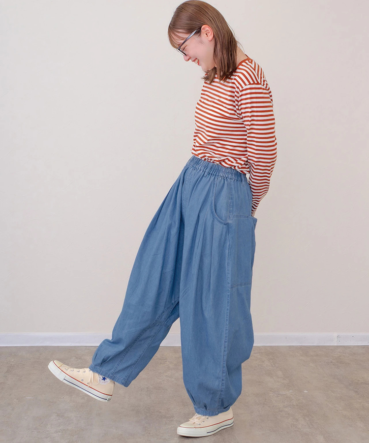 mililopiulu/ミリロピュール バルーンゆるタックデニムパンツ (WOMENS