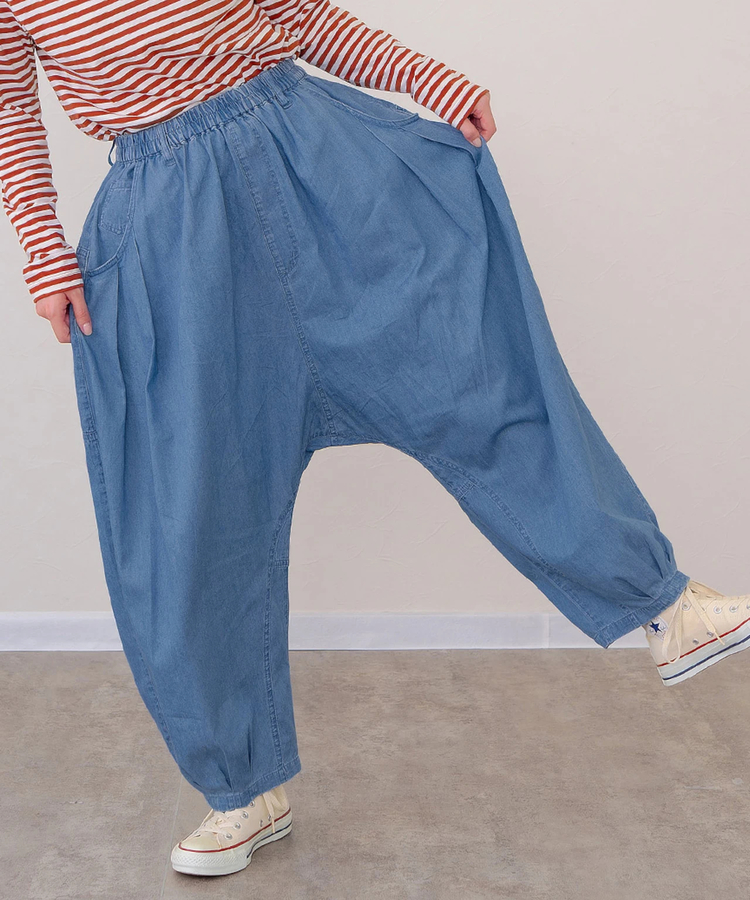 mililopiulu/ミリロピュール バルーンゆるタックデニムパンツ (WOMENS