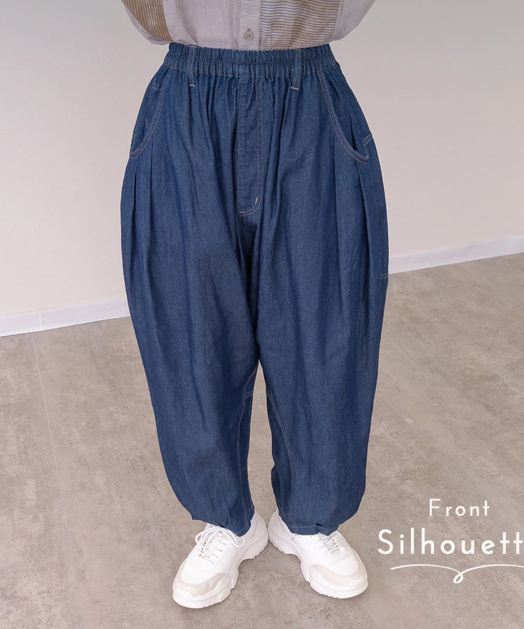 mililopiulu/ミリロピュール バルーンゆるタックデニムパンツ (WOMENS