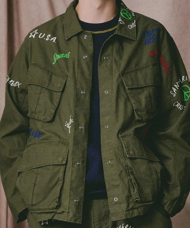 go slow caravan(ゴースローキャラバン) |Universal Style Wear/ユニバーサルスタイルウェア RAKUGAKI fatig shirt (MENS)