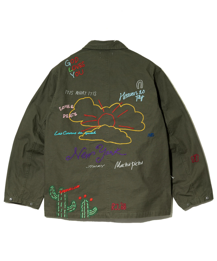 go slow caravan(ゴースローキャラバン) |Universal Style Wear/ユニバーサルスタイルウェア RAKUGAKI fatig shirt (MENS)