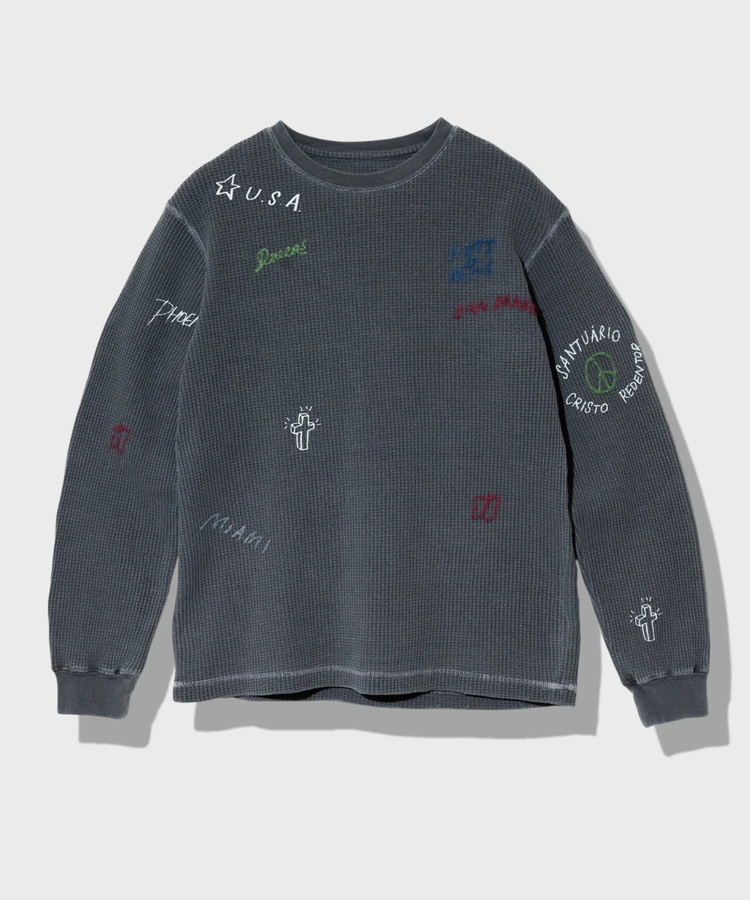 go slow caravan(ゴースローキャラバン) |Universal Style Wear/ユニバーサルスタイルウェア RAKUGAKI waffle Tee (MENS)