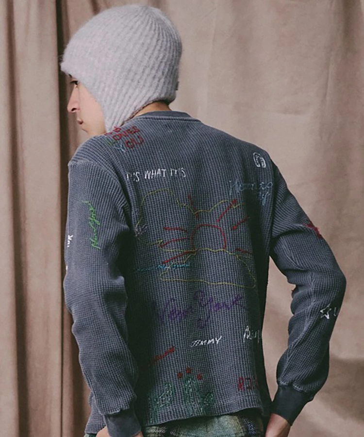 go slow caravan(ゴースローキャラバン) |Universal Style Wear/ユニバーサルスタイルウェア RAKUGAKI waffle Tee (MENS)