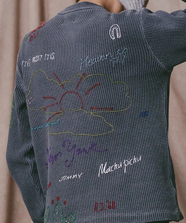 go slow caravan(ゴースローキャラバン) |Universal Style Wear/ユニバーサルスタイルウェア RAKUGAKI waffle Tee (MENS)