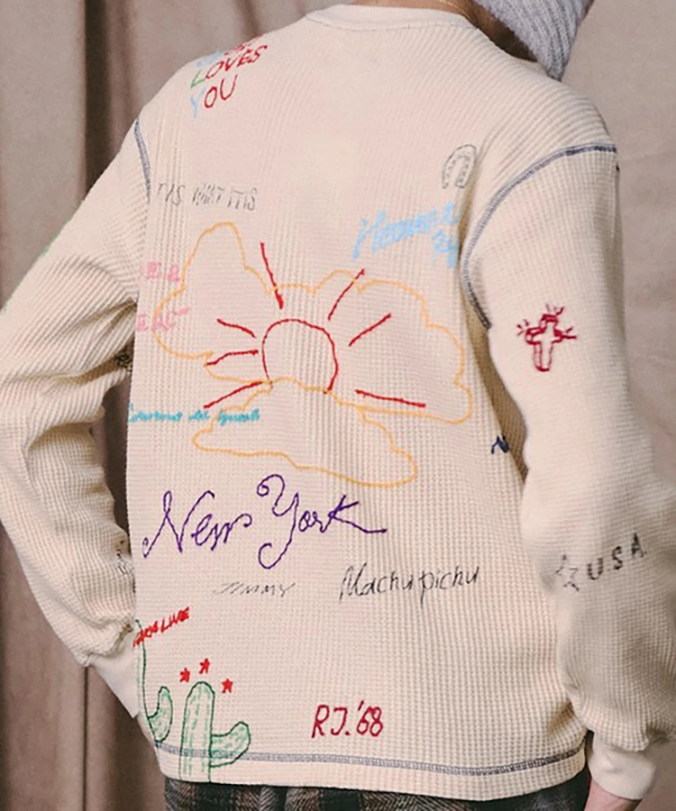 go slow caravan(ゴースローキャラバン) |Universal Style Wear/ユニバーサルスタイルウェア RAKUGAKI waffle Tee (MENS)