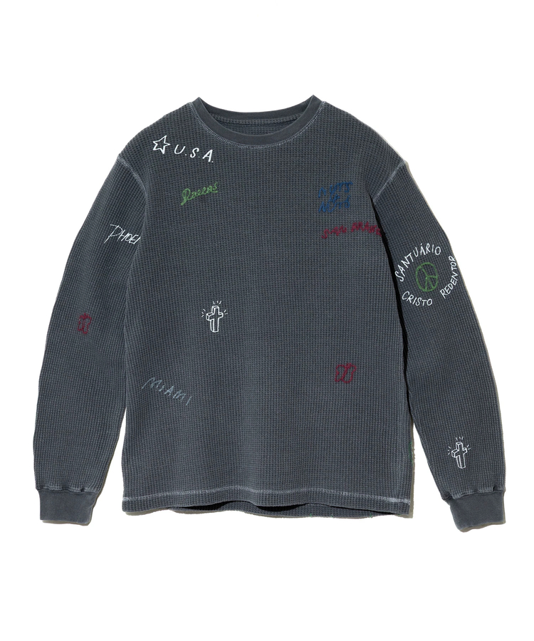 go slow caravan(ゴースローキャラバン) |Universal Style Wear/ユニバーサルスタイルウェア RAKUGAKI waffle Tee (MENS)