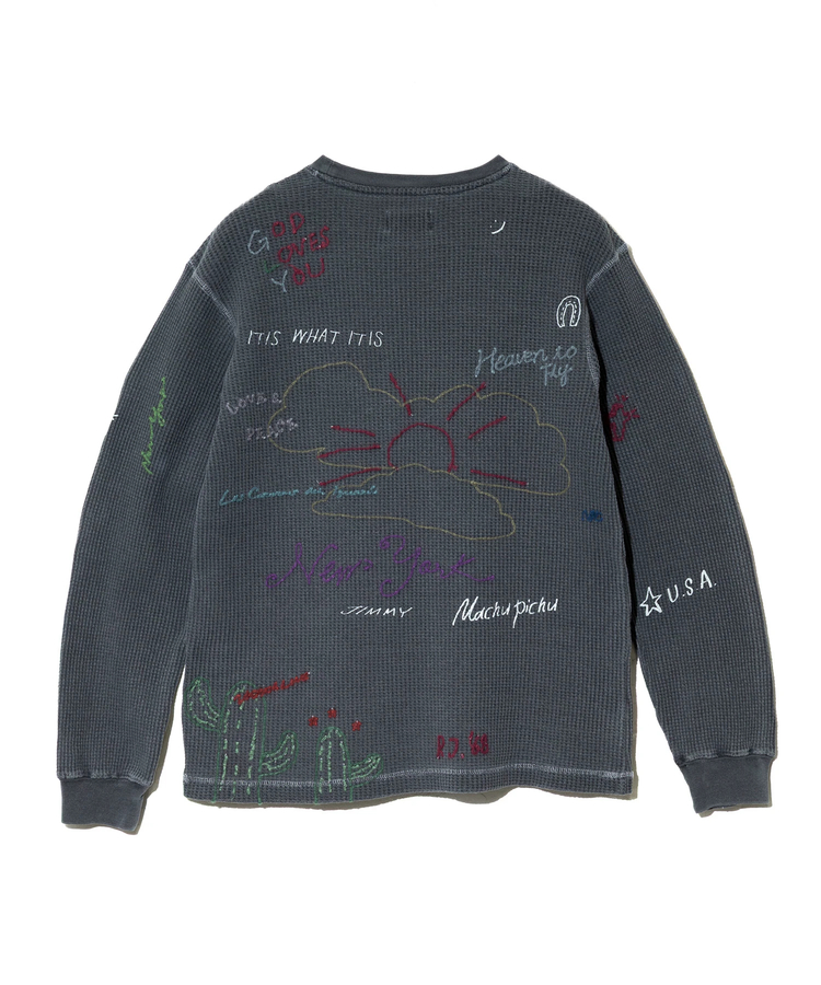 go slow caravan(ゴースローキャラバン) |Universal Style Wear/ユニバーサルスタイルウェア RAKUGAKI waffle Tee (MENS)