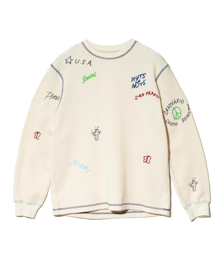 go slow caravan(ゴースローキャラバン) |Universal Style Wear/ユニバーサルスタイルウェア RAKUGAKI waffle Tee (MENS)