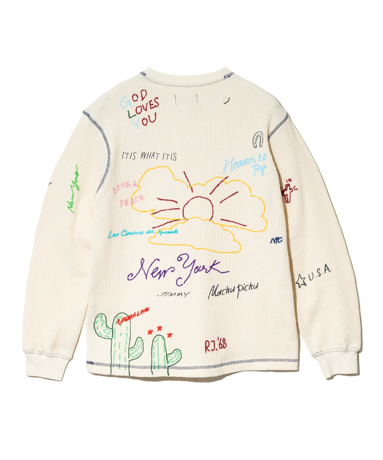 go slow caravan(ゴースローキャラバン) |Universal Style Wear/ユニバーサルスタイルウェア RAKUGAKI waffle Tee (MENS)