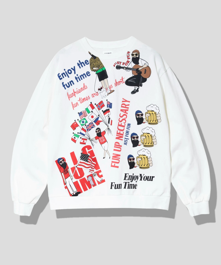 go slow caravan(ゴースローキャラバン) |modem design/モデムデザイン 総柄おじさんロンTee-1 (MENS)