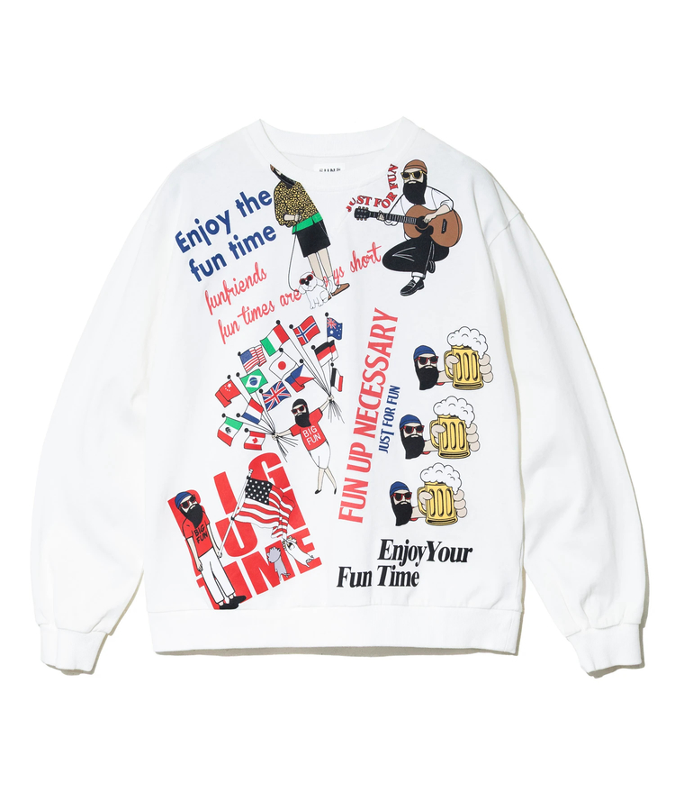 go slow caravan(ゴースローキャラバン) |modem design/モデムデザイン 総柄おじさんロンTee-1 (MENS)