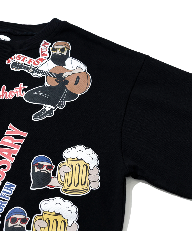 go slow caravan(ゴースローキャラバン) |modem design/モデムデザイン 総柄おじさんロンTee-1 (MENS)