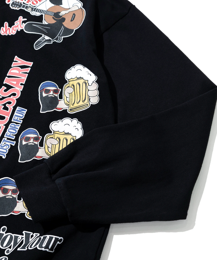 go slow caravan(ゴースローキャラバン) |modem design/モデムデザイン 総柄おじさんロンTee-1 (MENS)