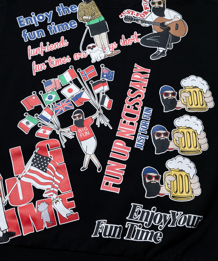 go slow caravan(ゴースローキャラバン) |modem design/モデムデザイン 総柄おじさんロンTee-1 (MENS)