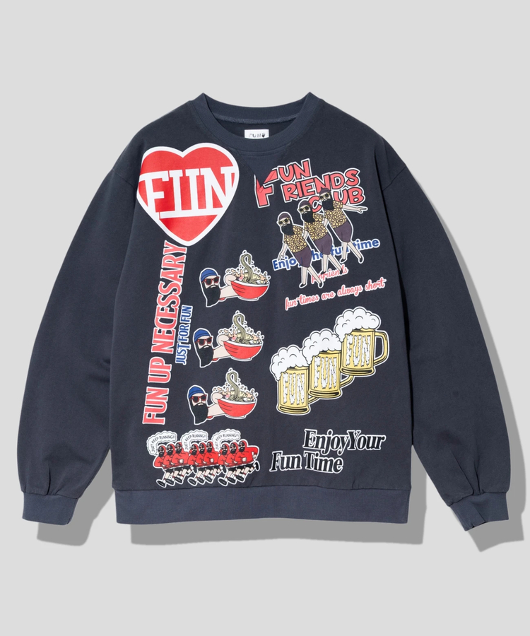 go slow caravan(ゴースローキャラバン) |modem design/モデムデザイン 総柄おじさんロンTee-2 (MENS)