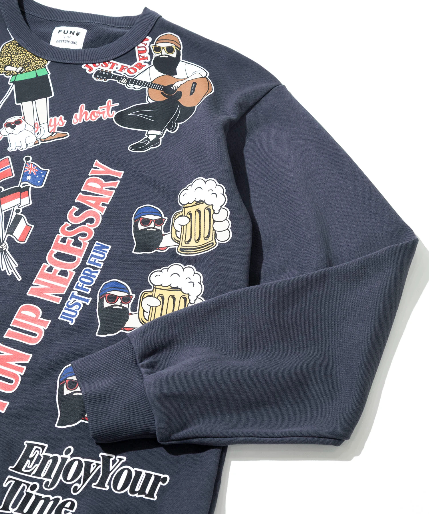 たんじろーさま専用 modem design/モデムデザイン 裏毛総柄おじさんクルースウェット