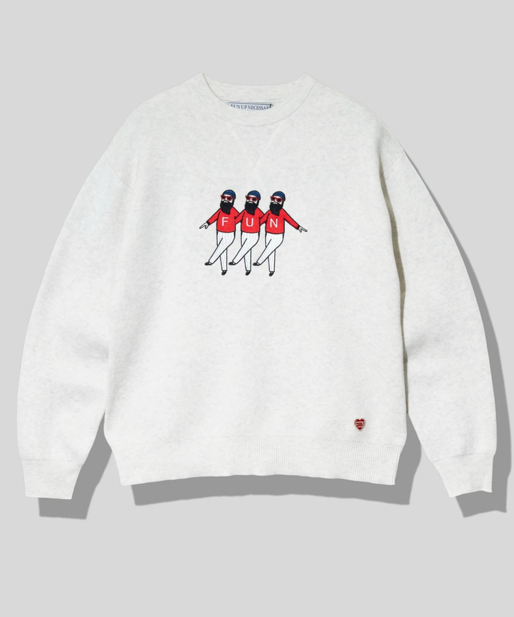 go slow caravan(ゴースローキャラバン) |modem design/モデムデザイン トリオおじさんニット (MENS)