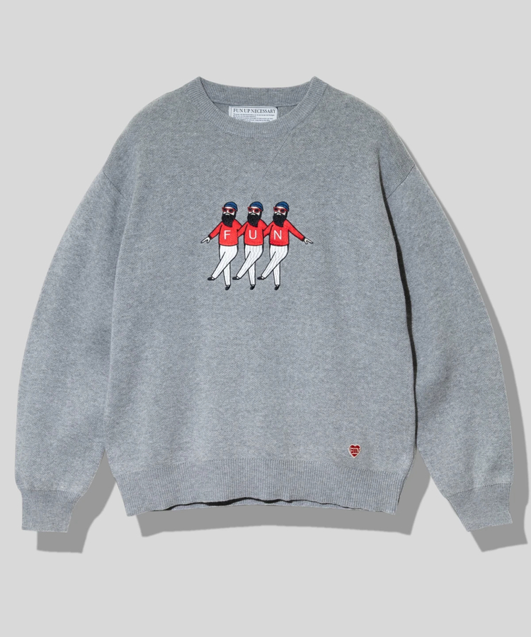 go slow caravan(ゴースローキャラバン) |modem design/モデムデザイン トリオおじさんニット (MENS)