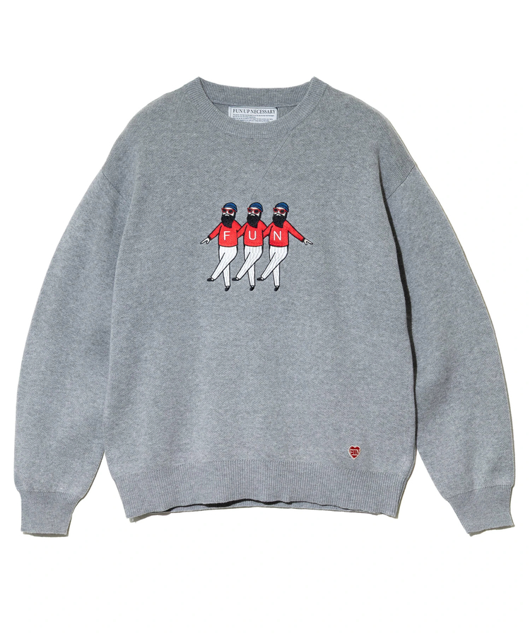 go slow caravan(ゴースローキャラバン) |modem design/モデムデザイン トリオおじさんニット (MENS)