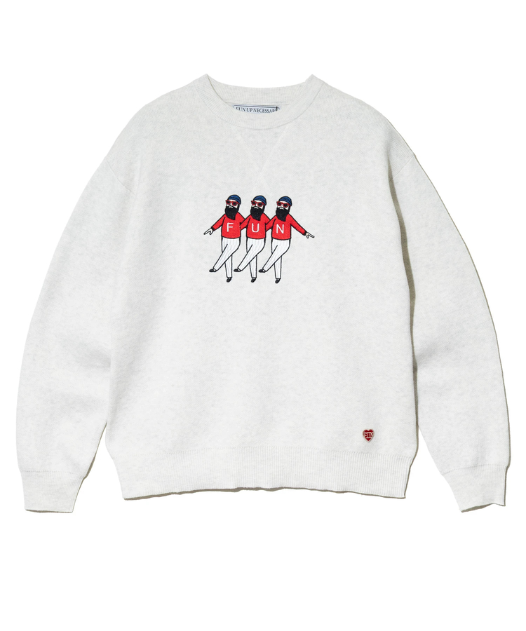 go slow caravan(ゴースローキャラバン) |modem design/モデムデザイン トリオおじさんニット (MENS)