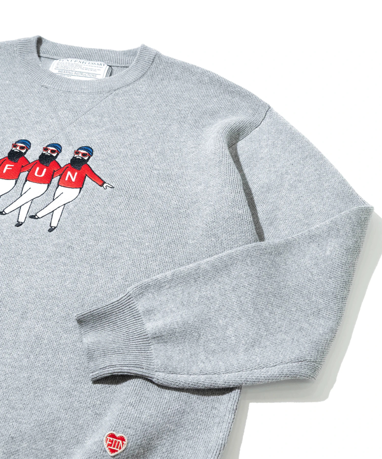 go slow caravan(ゴースローキャラバン) |modem design/モデムデザイン トリオおじさんニット (MENS)